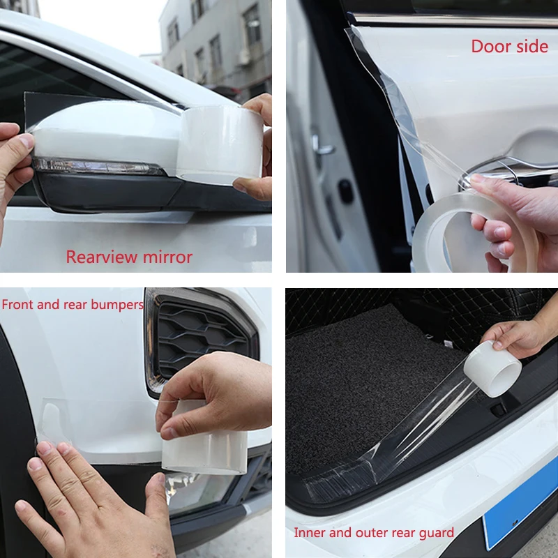 Car Door Protector Stickers Anti Scratch Transparent Nano Tape Auto Trunk Sill Scuff Protector Film Door Edge Protective