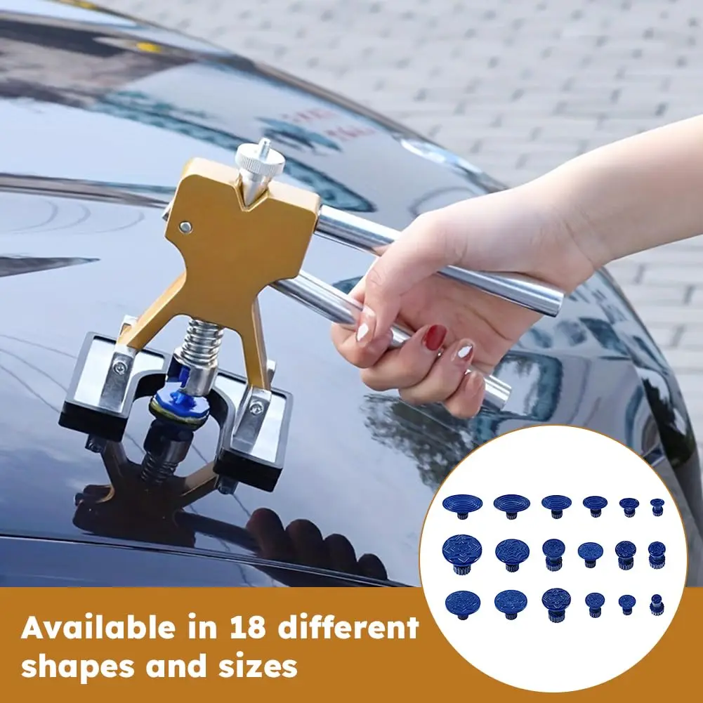 

Auto Body Dent Repair Kit Car Dent Puller with 18pcs Pull Tabs Auto Body Dent Removal Deep Dent Remover Tool for Car & Ding Hail