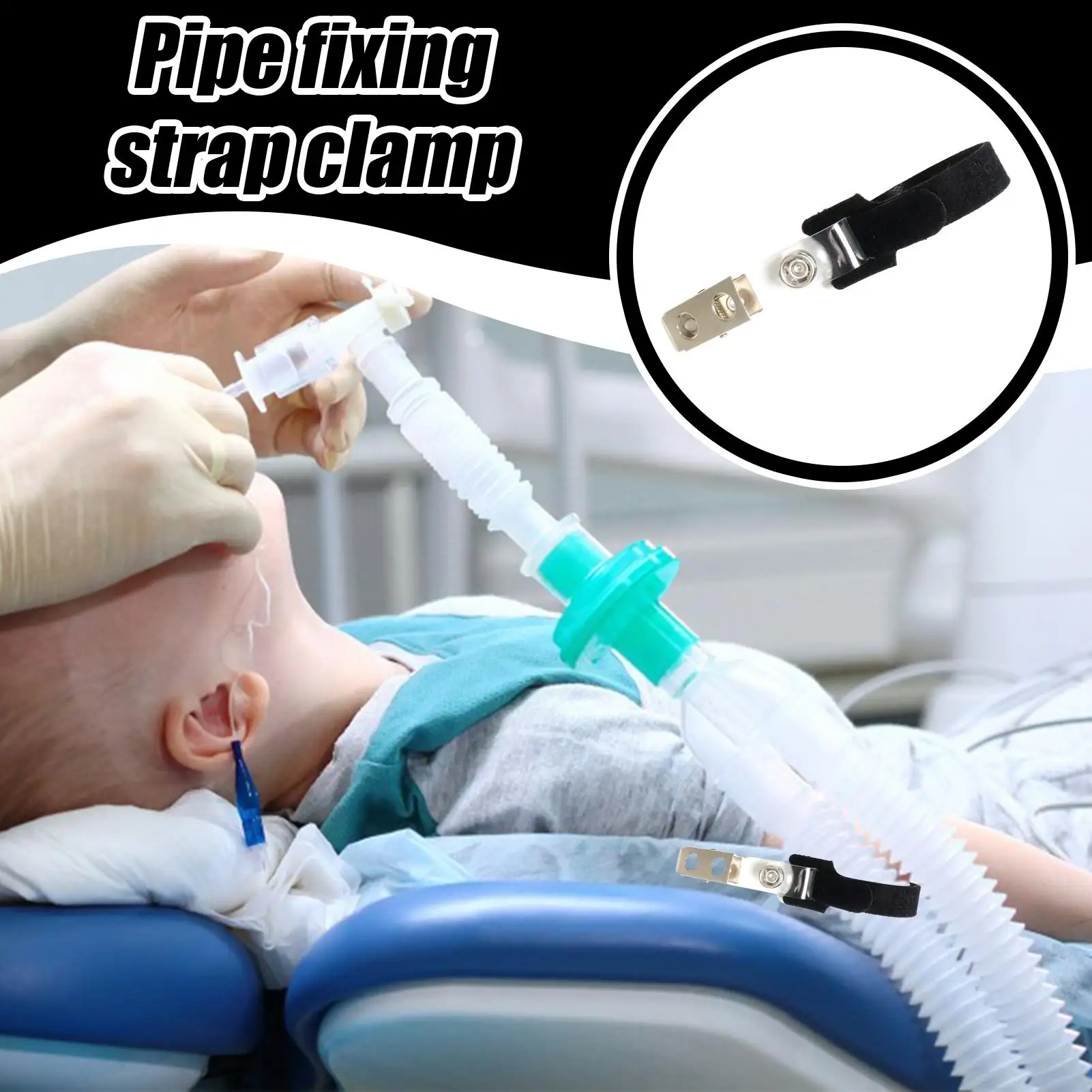 

Oxygen Tube Holder 4piece Pipe Fixing Strap Clamp Connector Management Mount Bracket Adapter For Tubing Safety Women Men