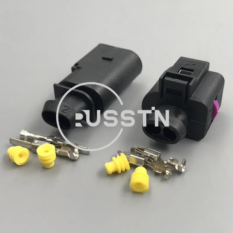 1 Set 2 Hole 3.5mm Auto Sealed Harness Connector 1J0973722 8D0973822 Horn Plug AC Assembly 1J0973722 1717692-1 8D0973822