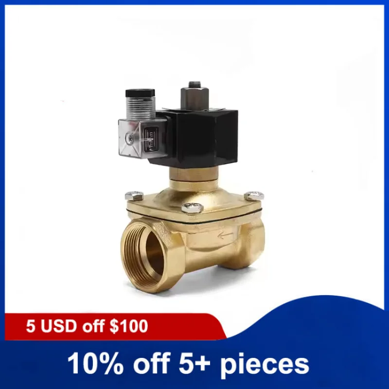 3/8 inch Brass Normally Open Solenoid Valve 220V 12V 24V Direct Acting Waterproof Solenoid Valve with LED Light