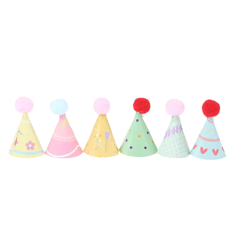 

10pc/Set Diy Mini Hat Baking Cake Topper Baking Insert 1:12 Dollhouse Miniature Hat Bear Birthday Cap Hairball Christmas Hat