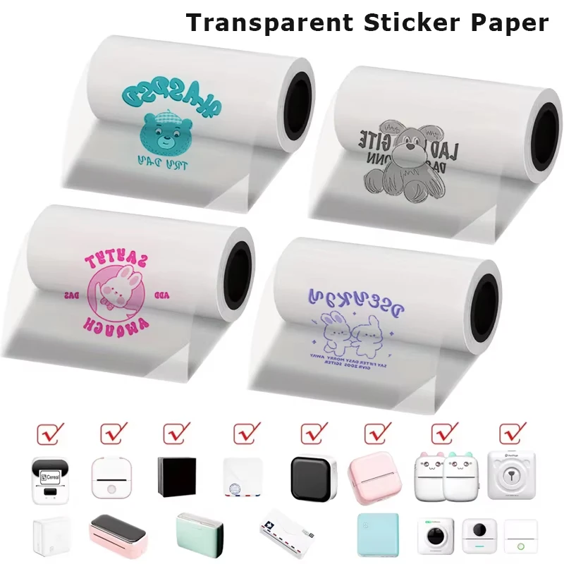 53 мм цветная прозрачная липкая бумага костюм T02/M02/M03/M04 Peripage a6 Paperang для фотозаписки дневник DIY заметки