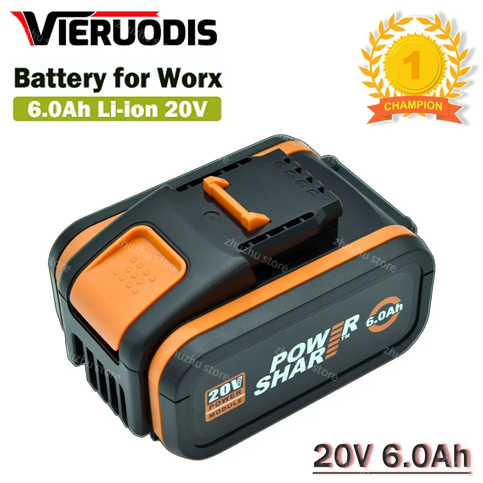 

20V 6.0Ah/8000mAh Lithium ion Replacement Rechargeable Battery for Worx WA3551 WA3553 WX176 WX550 WX386 WX373 WX290 WX800 WU268