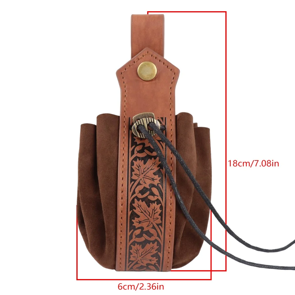 حقيبة خصر من جلد البولي يوريثان باللون البني في العصور الوسطى مع تصميم طباعة ريترو فايكنغ نايت لركوب الدراجات في الهواء الطلق #6