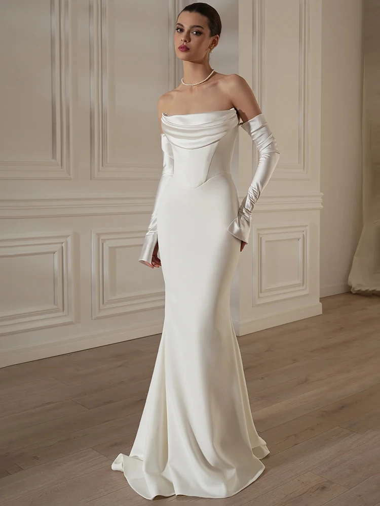 chiffon maxi dress off the shoulder Elegant Off Shoulder Chiffon Bridesmaid Dress With High Slit Design