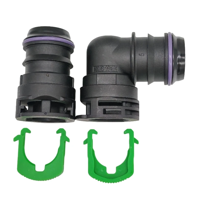 CQC20 plastic green single-sided large-sized 19mm automotive fuel hose straight bend quick connector with snap fastener 1PC