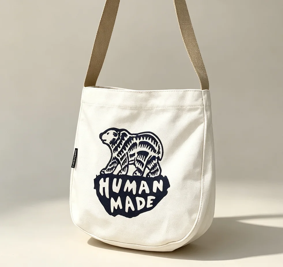Human Made Slub Cotton Loose Tee Unisex Couple Streetwear Black White