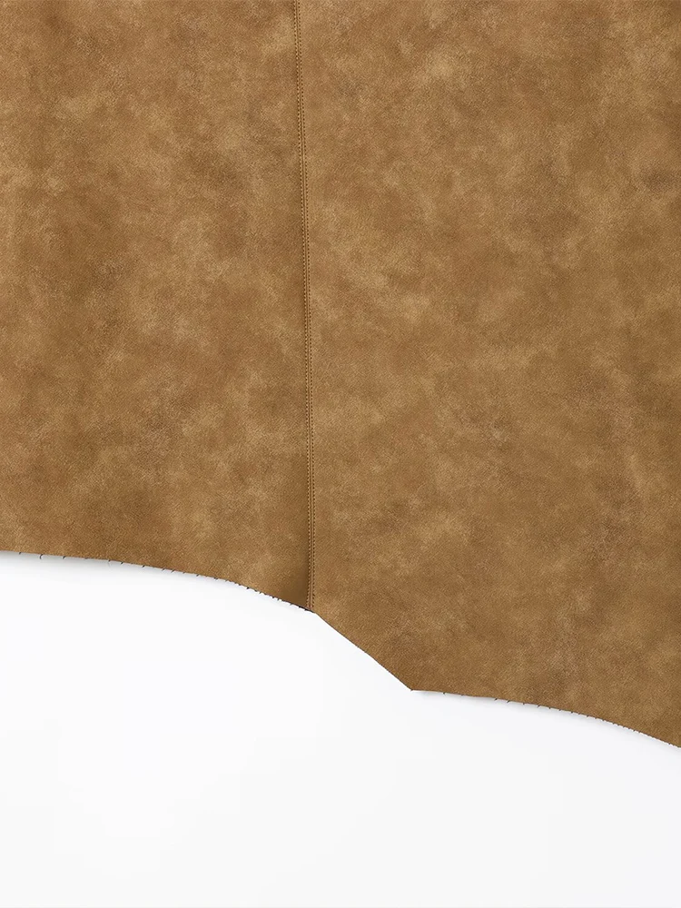 Europese stijl nieuwe damesmode veelzijdig temperament effen kleur lederen asymmetrische midi-rok