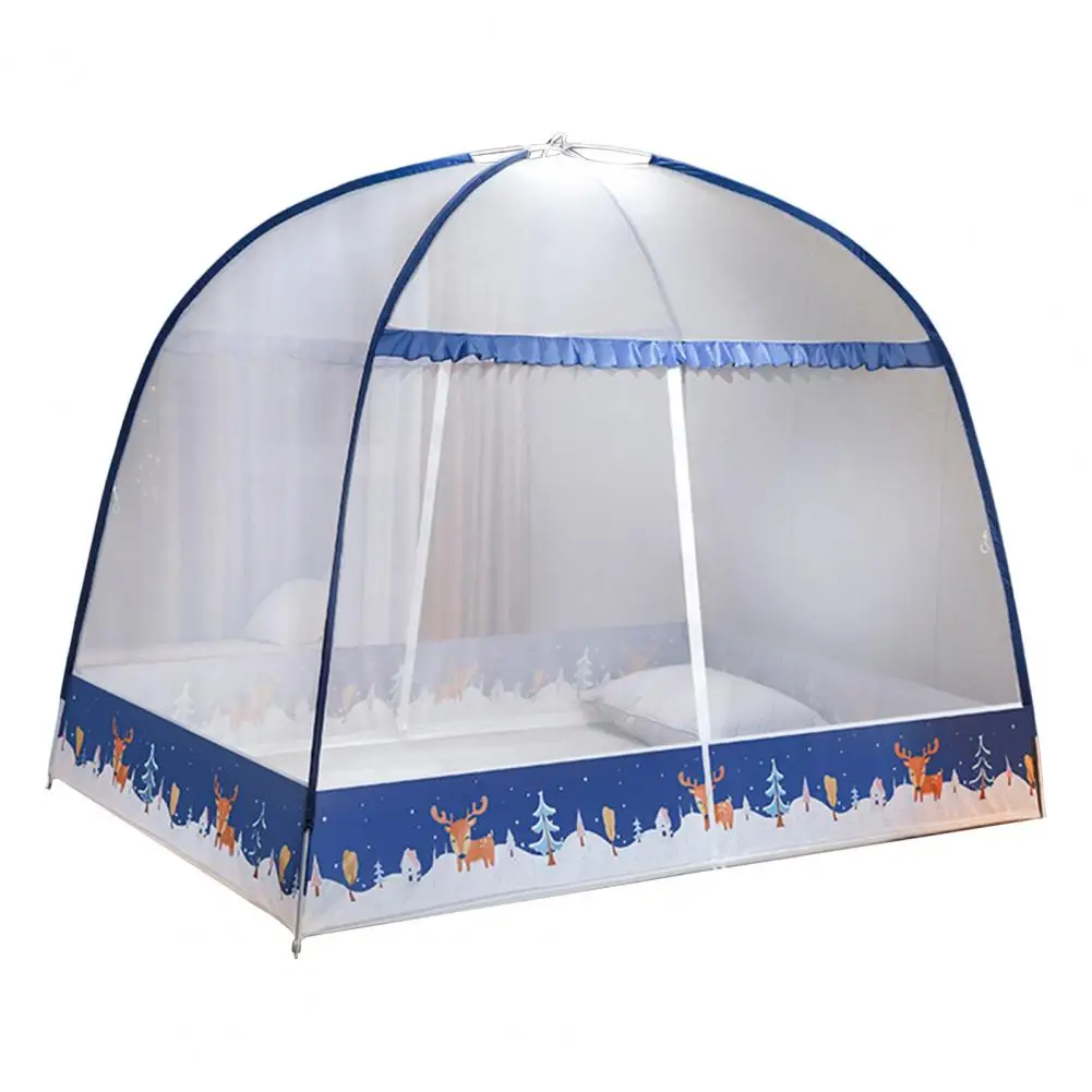 Fully Enclosed Mosquito Net Bed Cover Curtain Full Cover Dual Door Mosquito Tent with Zipper Fully Enclosed Anti-mosquito for A