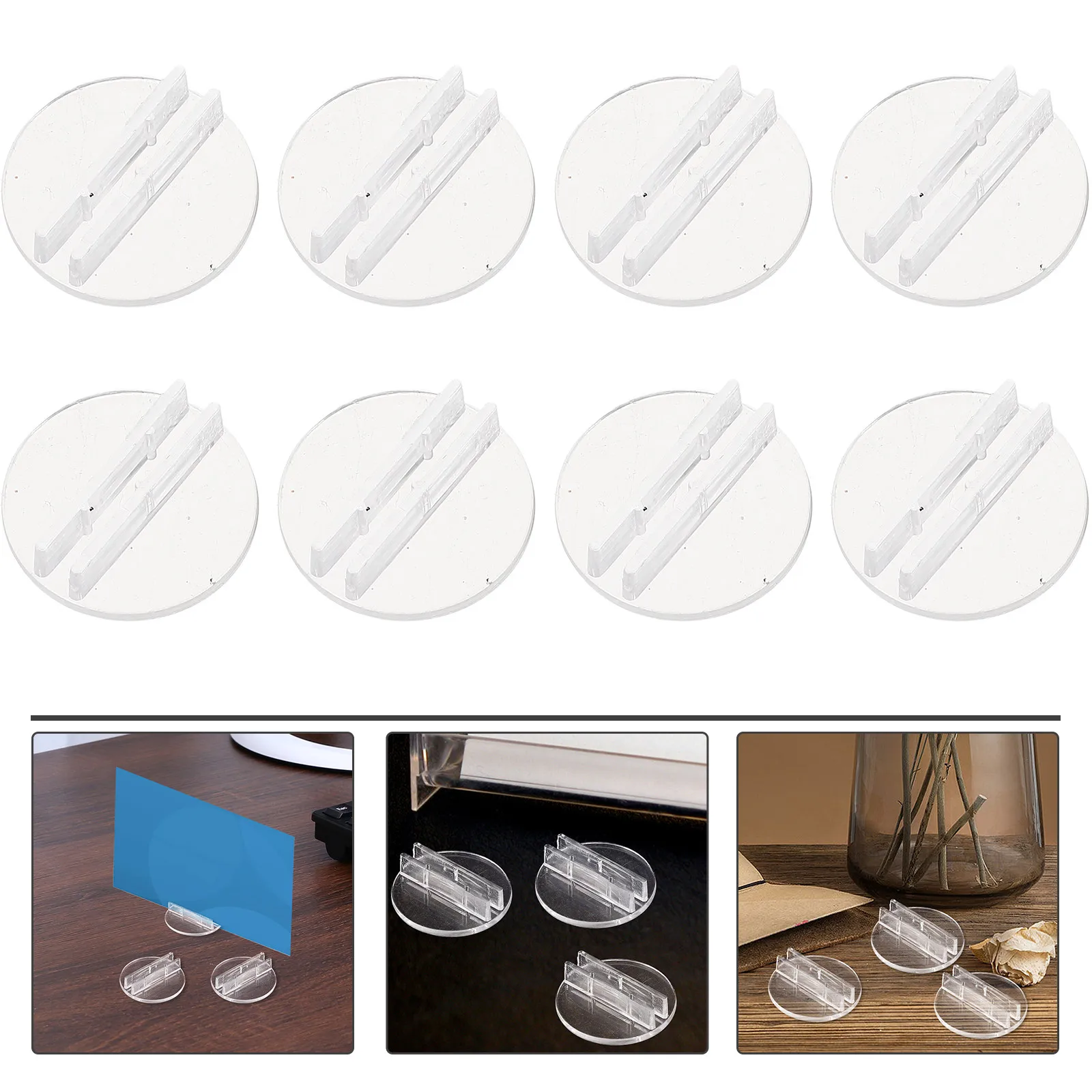 

100Pcs Business Card Display Holder Plastic Vertical Card Stand for Desk Organizing Business Cards Neatly Clear Office Essential