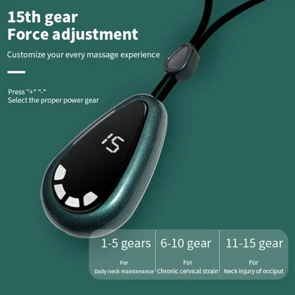 Intelligent Lymphatic Relief Neck Massager 15 Gears 5 Modes Neck Massage Heated Massager Constant Temperature Portable