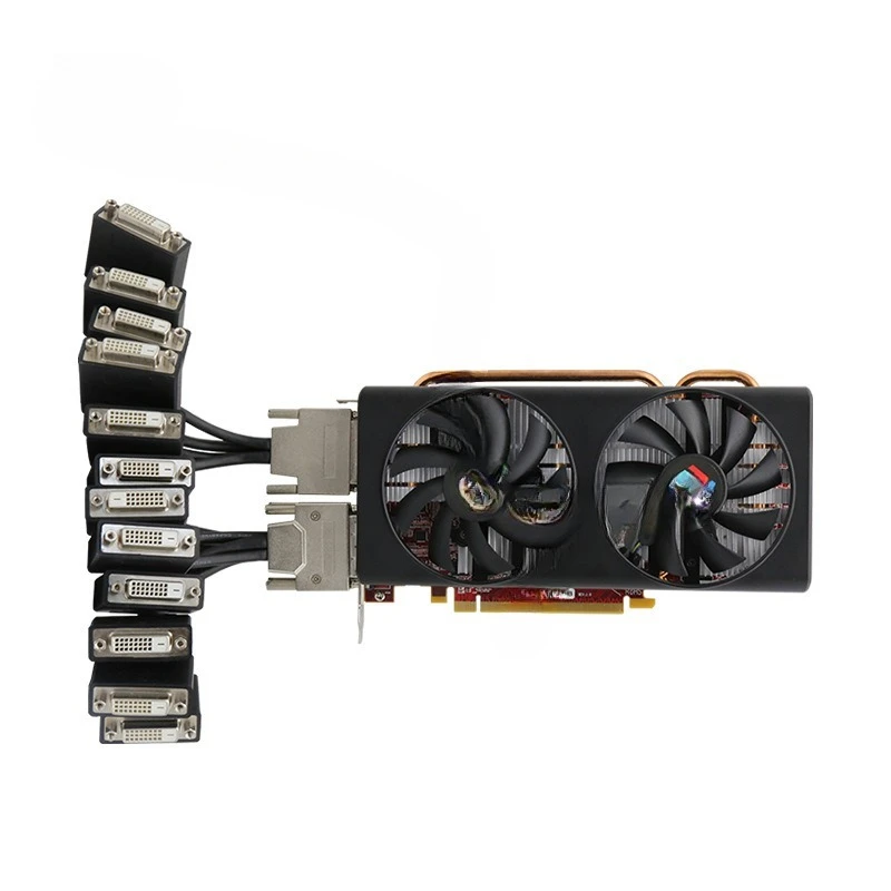 12-screen graphics card, output 12HDMI high resolution 3 rows and 4 columns, splicing large screen