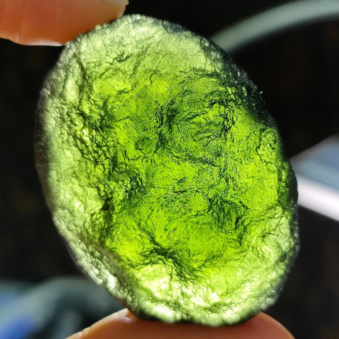 35g green Moldavite Czech Meteorite Impact Glass Natural Rough Stone Crystal Energy Stone 1pcs