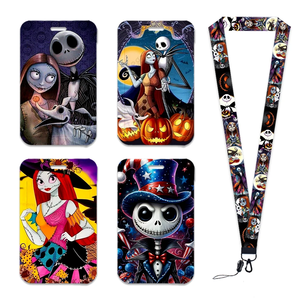 

Halloween The Nightmare Before Christmas Badge Id Credit Card Lanyards Hang Rope Lanyard For Keys Strap Accessories