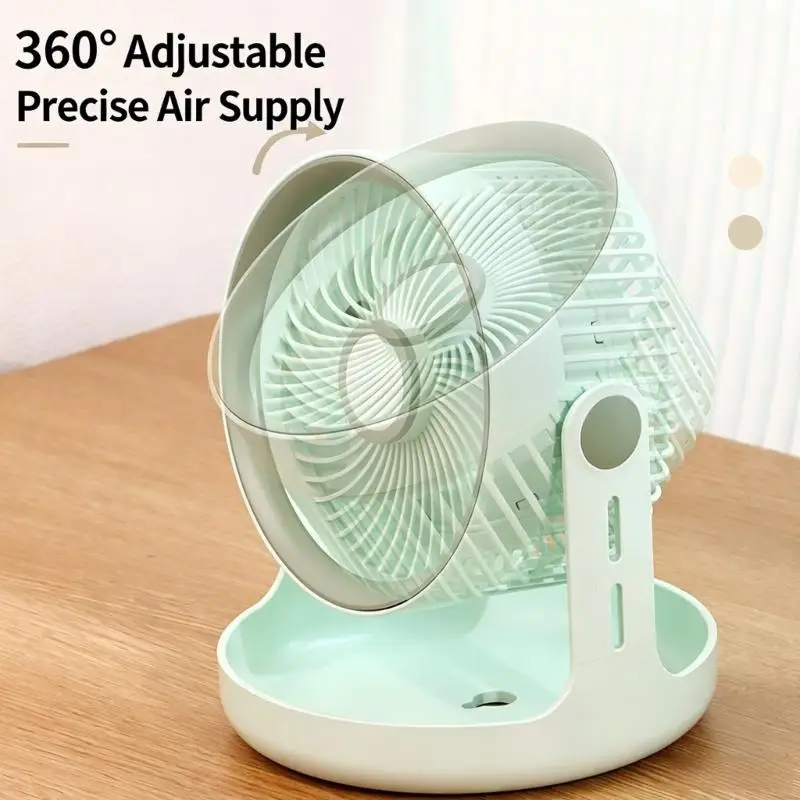 M6CB Light Weight Portable Desk Fan With Storage Base 3 Adjustable Speeds Cooling Fan