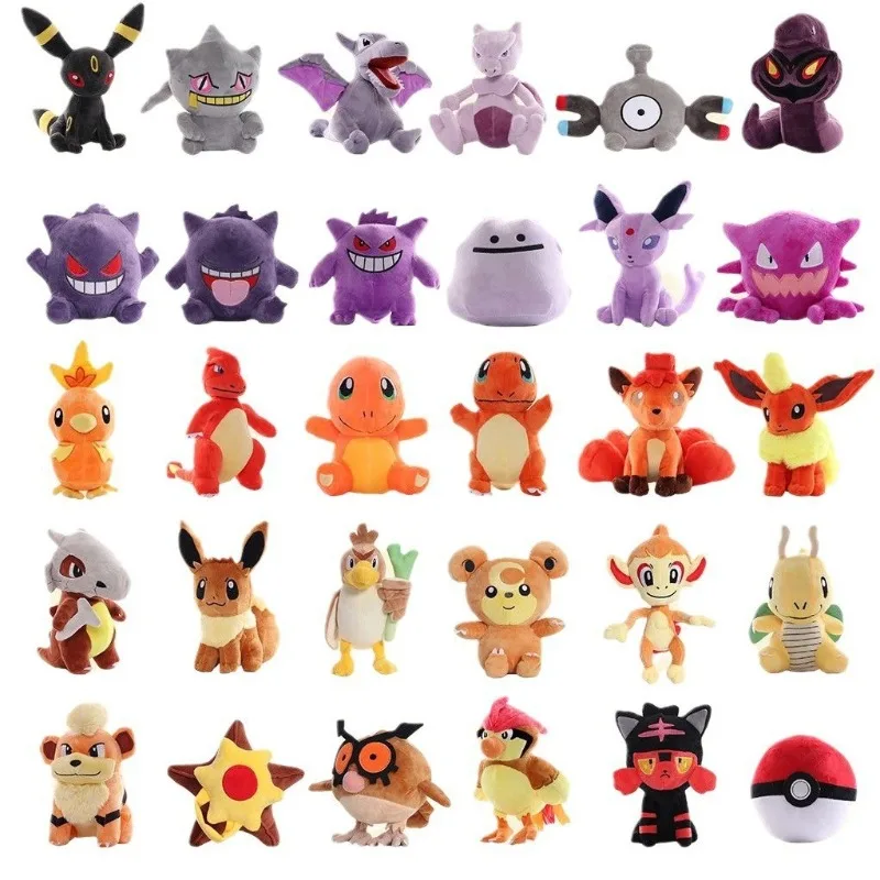 

Плюшевая кукла Pokemon Pikachu Squirtle Charmander Bulbasaur Peluche Charizard Gengar Mewtwo, мягкая кукла Kawaii, игрушки, подарок на день рождения для детей