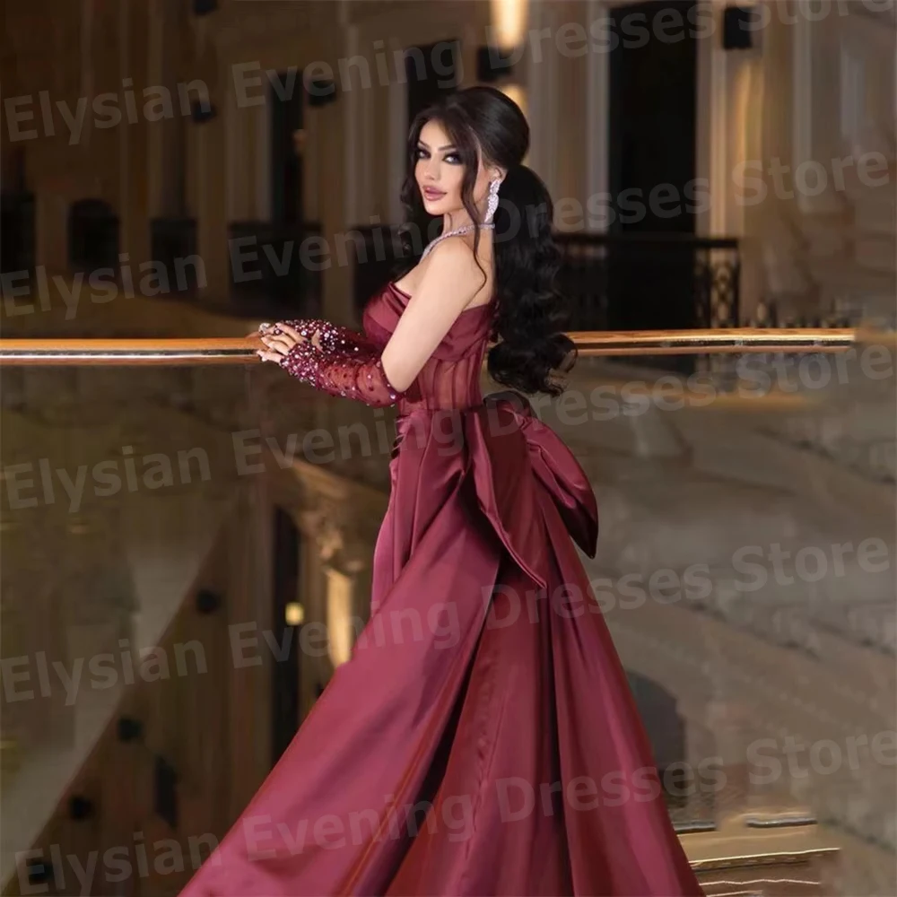 Abiti da sera monospalla a sirena da donna di lusso Abiti da ballo personalizzati Mezza manica che borda Abiti da Fiesta Elegantes