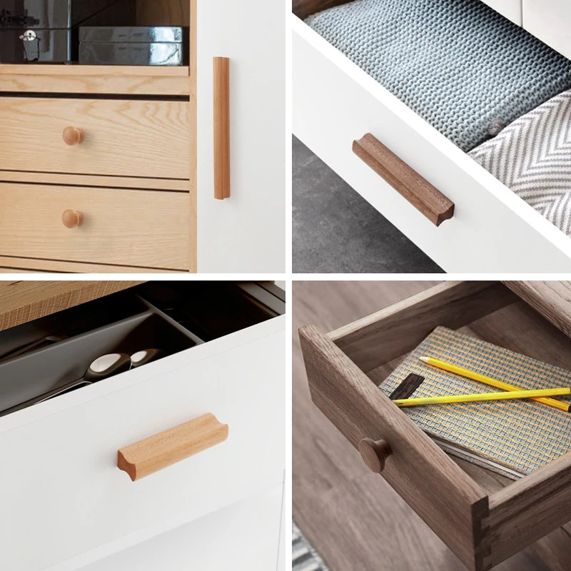 

Деревянные ручки и кнобы для шкафов длиной 33-400 мм, ручки для кухонных шкафов из орехового дерева с винтами для гардероба, комода, шкафа