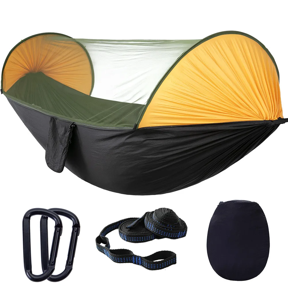 Double Hammock Outdoor Anti-mosquito Sunshade Quick Shaker Off-the-ground Anti-rolling Single Camping Swing