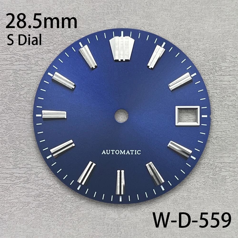 Esfera de rayos solares con logotipo S de 28,5mm compatible con movimiento NH35/NH36/4R/7S, sin accesorios luminosos de modificación de reloj de alta calidad