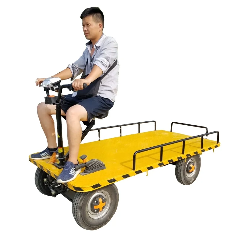 Large size 1000kg flat electric trolley cart for short-distance transportation of goods