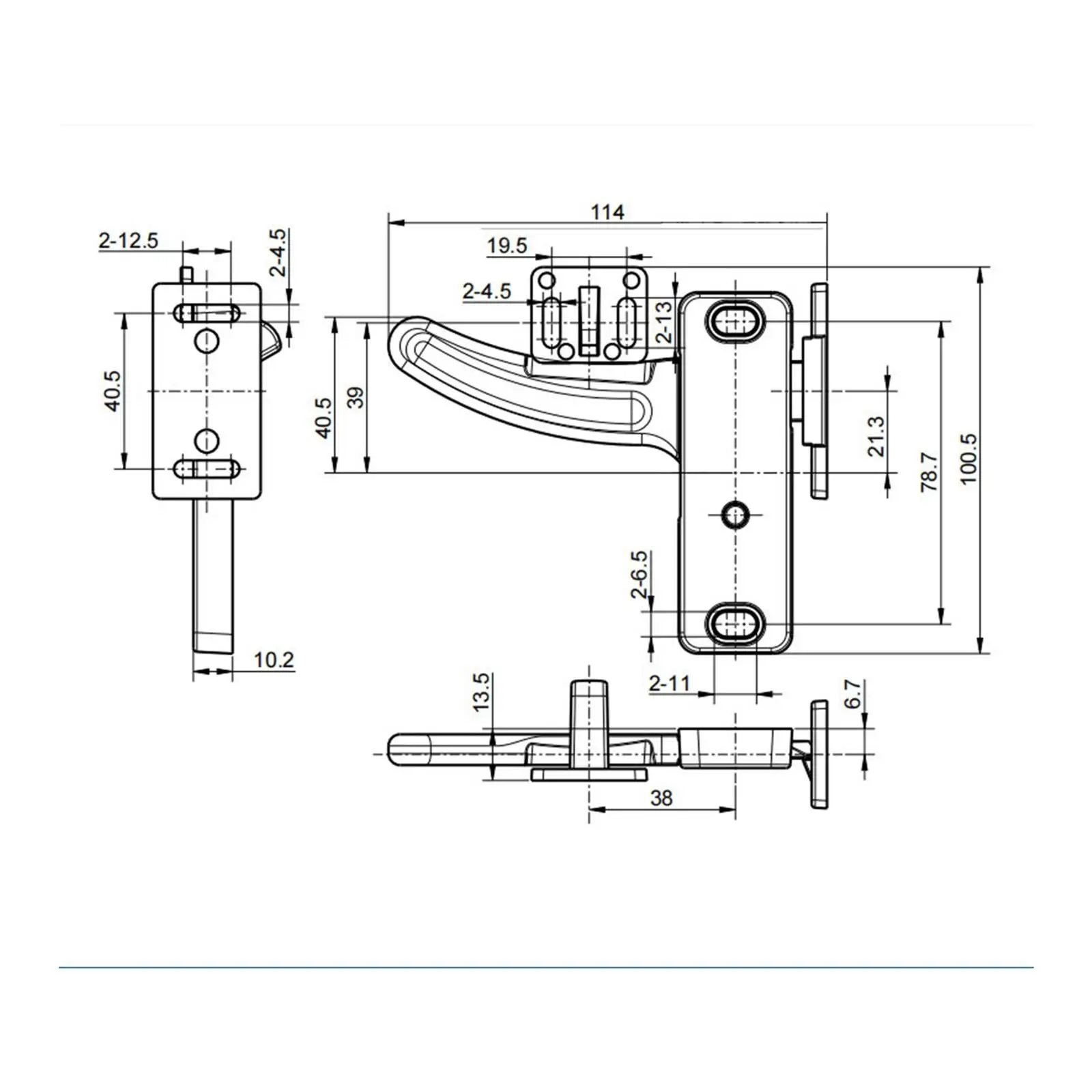 

Комплект защелок и ручек для дверей автодомов и прицепов