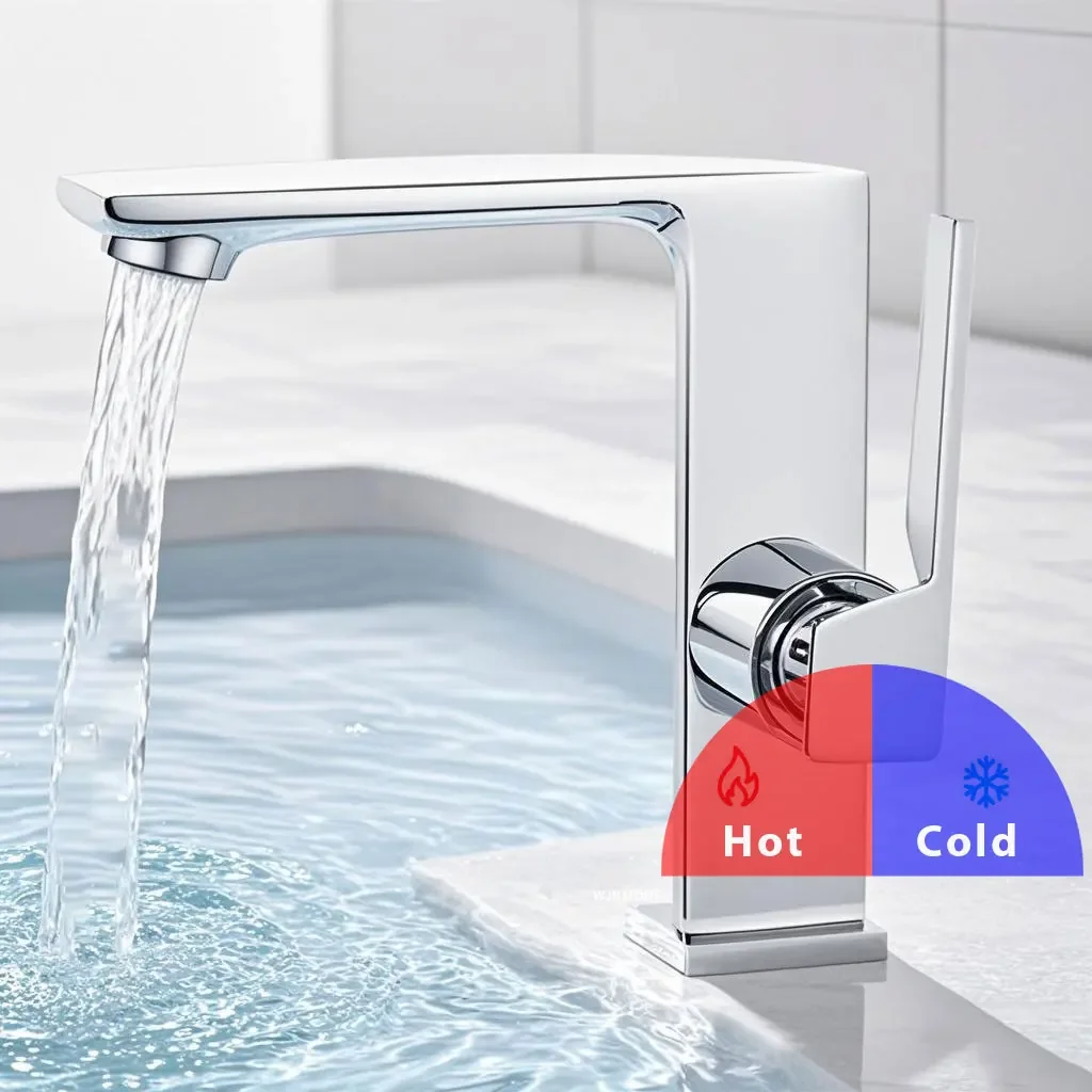Modern Bathroom Basin Faucet Luxury Brass Bathroom Sink Faucet Hot Cold Water Mixer Tap Matte Gray Washbasin Faucets Accessories