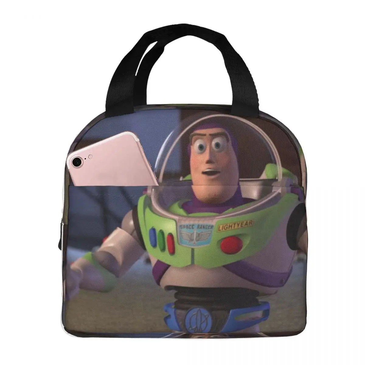 Portable Fashion Lunch Food Box Buzz Lightyear Multifunction Disney Toy Story Buzz Lightyear Hiking Food Pouch College Student