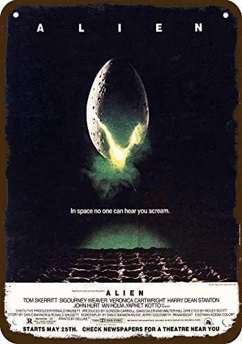 New Vintage Retro Metal Tin Sign Alien Movie Outdoor Street ; Home Bar Bedroom Wall Decoration - es Sign-aluminum