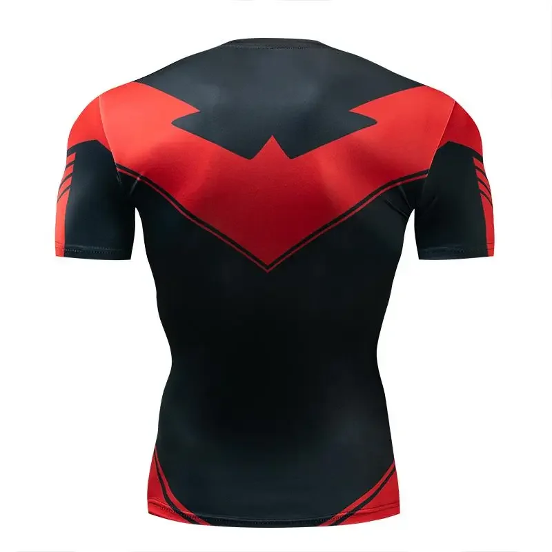 Kompressions-T-Shirts Sportbekleidung Fitness Rash Guard Boxtraining Sportoberteile 3D Nightwing Herren T-Shirt Lauf-Schnelltrocknende Shirts für Männer – Detail 16
