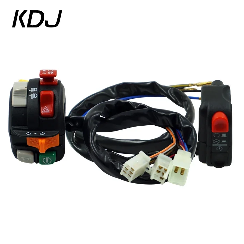 

A Pair 7/8" 22mm Motorcycle Handlebar Control Switch Warning Light Turn Signal Horn Ignition Start Kill Overtaking Light Buttons