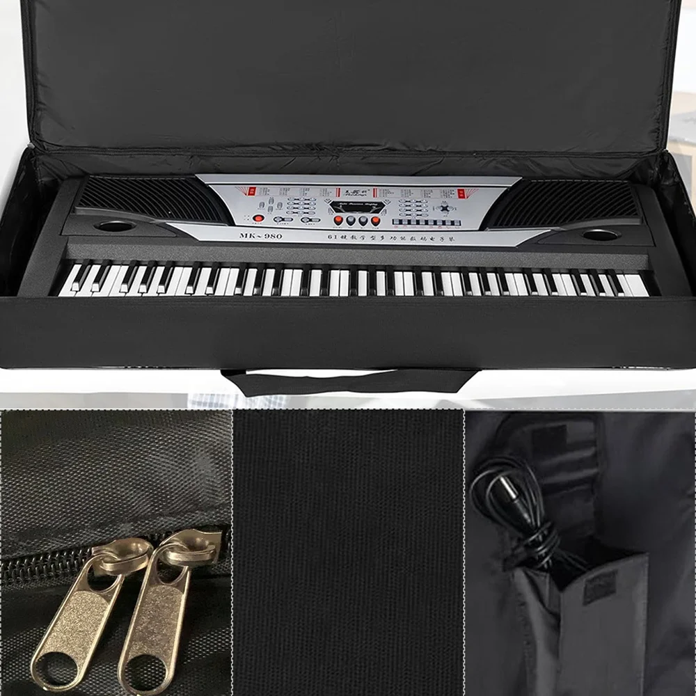 حقيبة البيانو الإلكترونية المكونة من 61 مفتاحًا، حقيبة يد سميكة، حقيبة لوحة المفاتيح، ملحقات الآلات الموسيقية للبيانو الإلكتروني #4