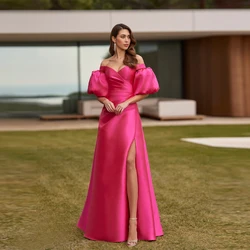 Elegant Dresses Long Satin Tiered Pleat Sexy Evening Dresses A-line Off-the-shoulder Gowns 2024 Bespoke Occasion Gown