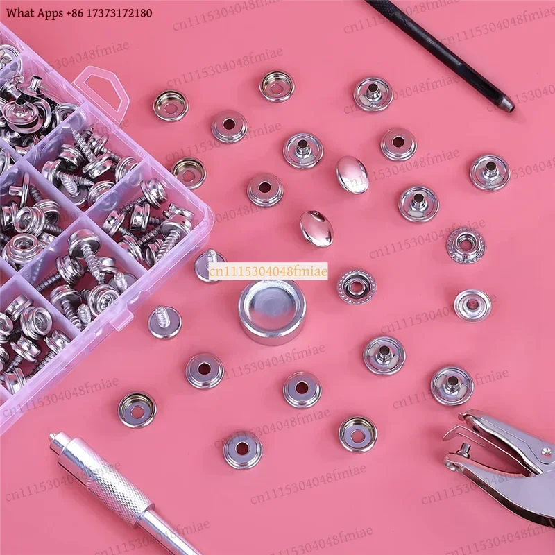 Canvas Snap Kit, Marine Grade Stainless Steel Snaps, Screw Snaps, Boat Cover Snaps, Carpet Snap Kit with Setting Tool 314PC