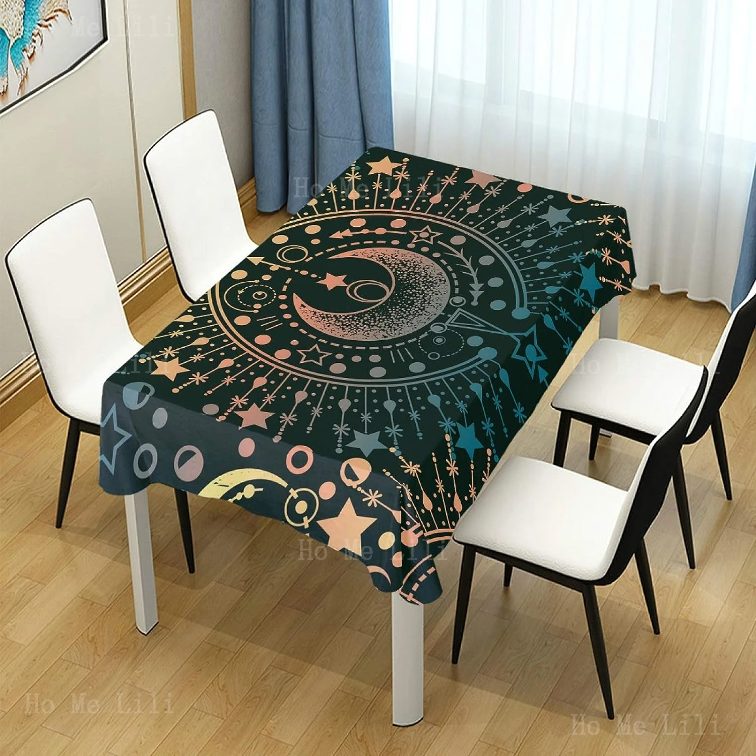 Moon & Star Alchemy Magical Tablecloth Anti Wrinkle Table Cover For Dining Kitchen Parties