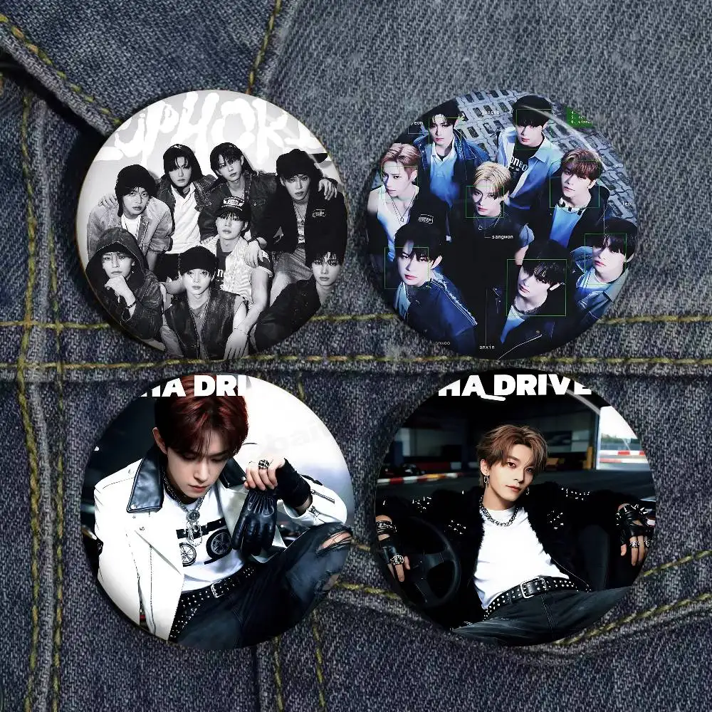 Singing and dancing group A-Alpha D-Drive One Cartoon Brooches Anime Badge Round Handmade Brooch Lapel Pins Jewelry for Backpack
