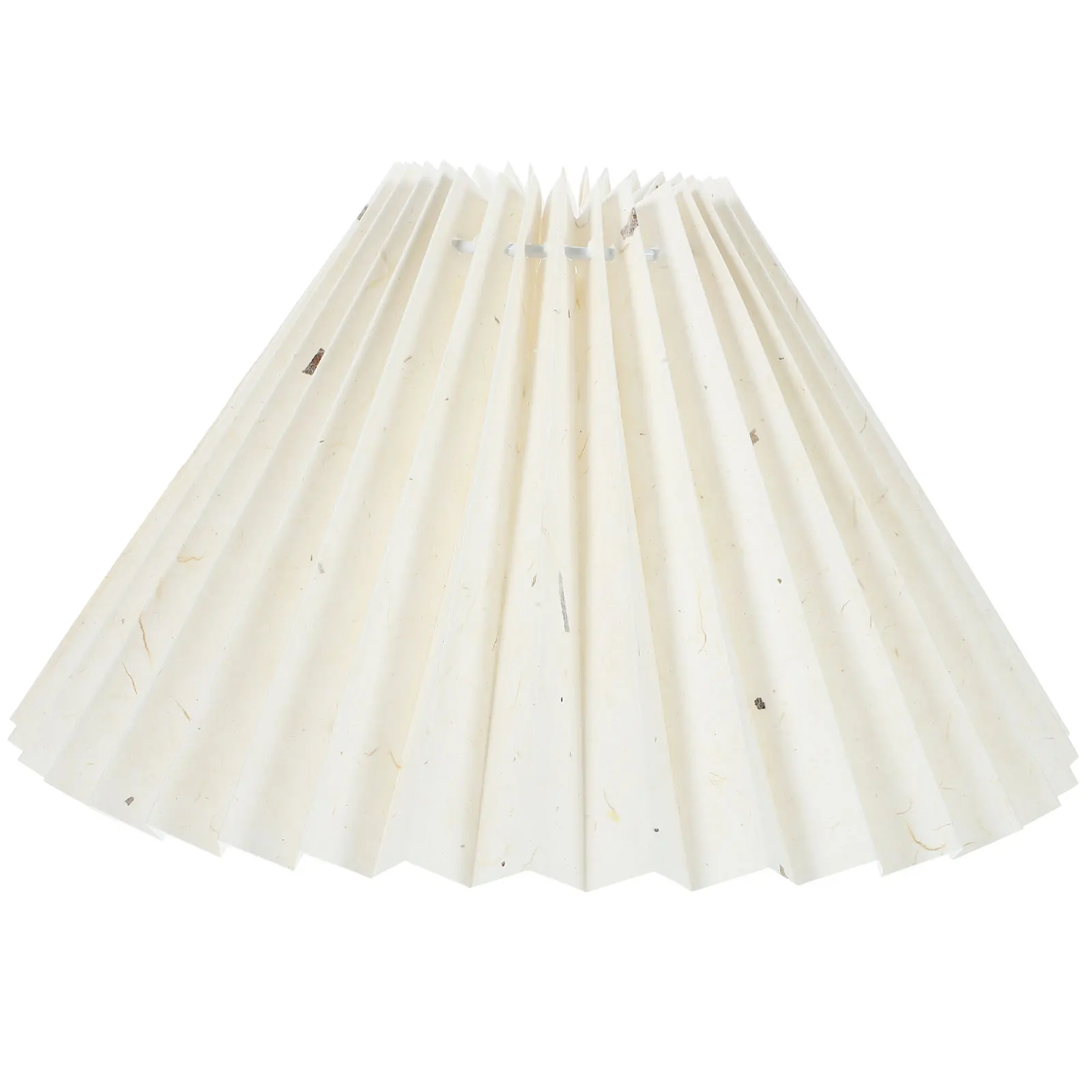 

Pleated Round Lampshade for Bedroom Table Lamp Iron Bracket E27 Socket Dustproof Folding Cloth Small Shades Lampshades