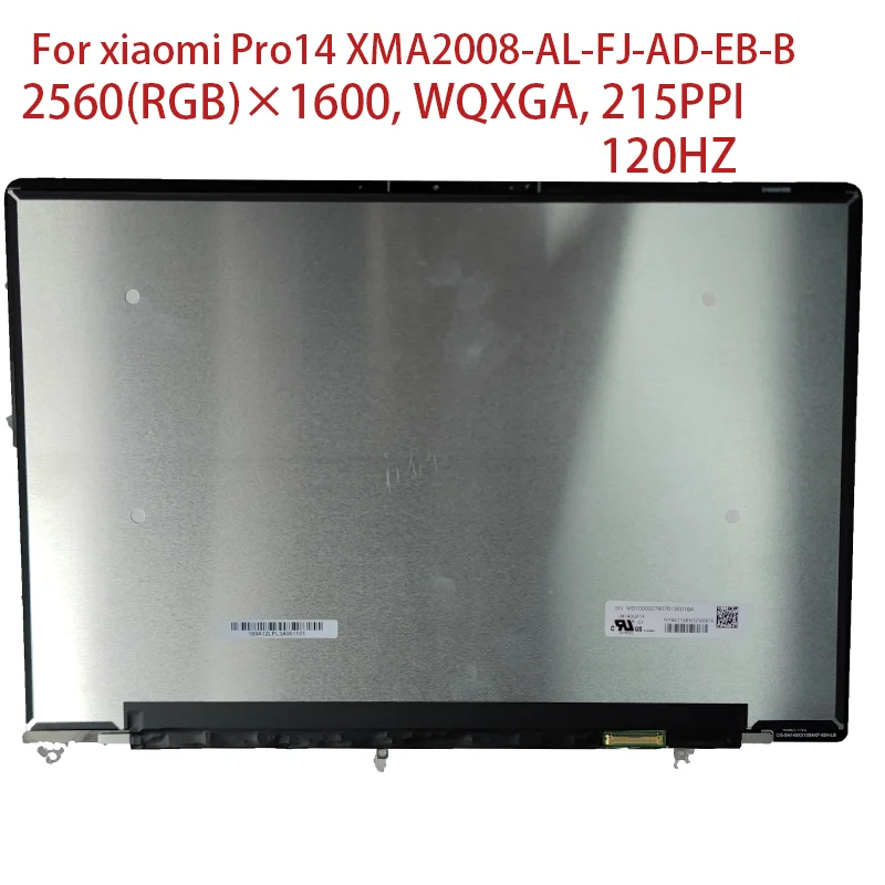 Imagem -03 - Laptop Tela Led para Xiaomi Pro14 Xma2008-al-fj-ad-eb-bl Display Matrix Lm140gf1f01 2560*1600 120hz