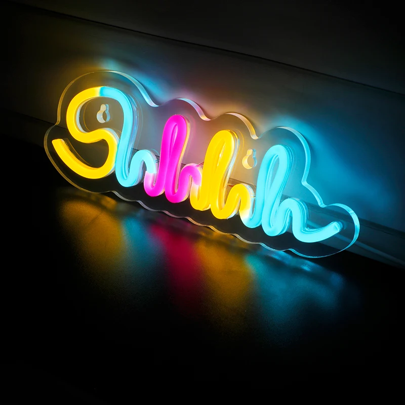 Shhhh LED Neon Sign USB Power Neon Light For Game Room Wedding Birthday Party Decoration Children's Room Night Light Wall Decor