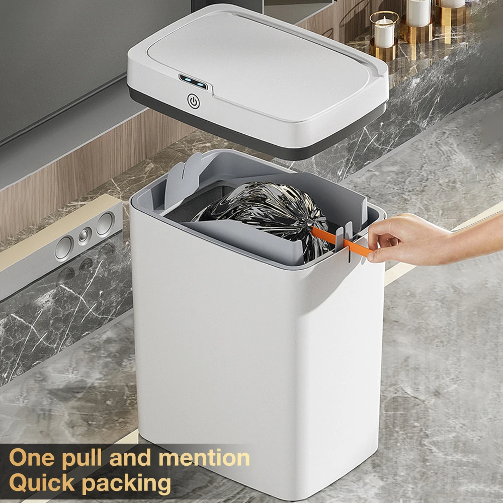 15L Automatic Packing Trash Can Smart Narrow trash can For Bathroom Toilet Waterproof Garbage Bin Smart Home