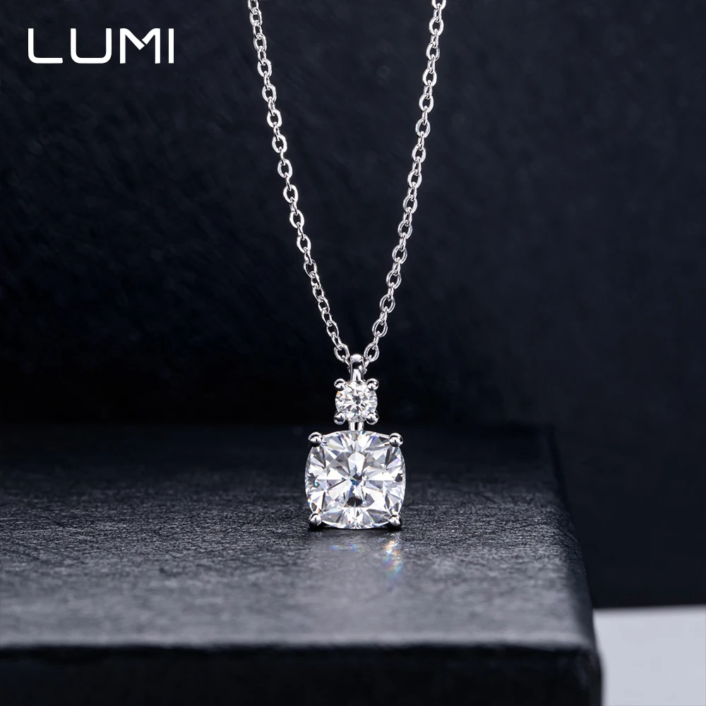 

Unique Cushion Shape 2-2.5CT Moissanite S925 Silver Pendant for Women Party Anniversary Birthday Present Engagement Jewelry