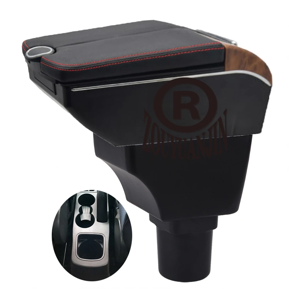 

For Ford Aspire Center Console Armrest Box Storage Elbow Rest Arm with Phone Charging USB Interface Cup Holder