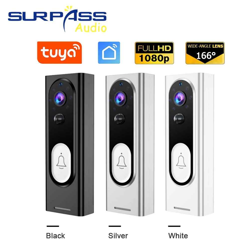 สมาร์ท WIFI พร้อม Night Vision Intercom Doorbell 1080P HD มุมกว้างเลนส์ TUYA โทรศัพท์มือถือรีโมทคอนโทรล security กล้อง