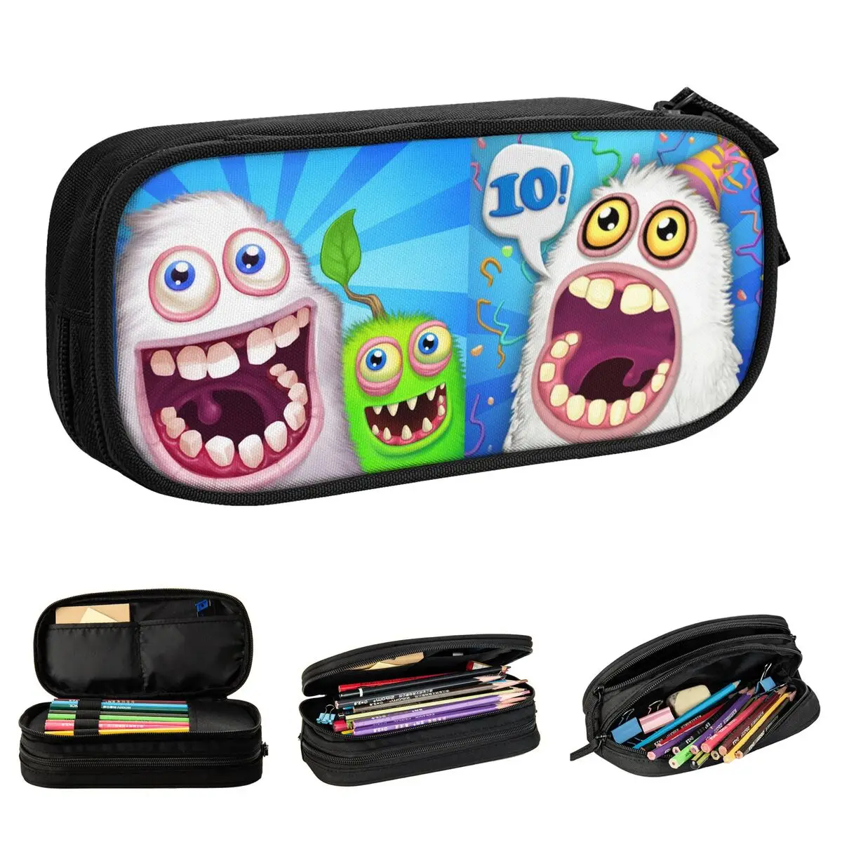 新しいマイシンギングモンスターズボックスペンケース音楽ゲームペンケースペンボックス学生用大容量収納バッグ学校用品文房具
