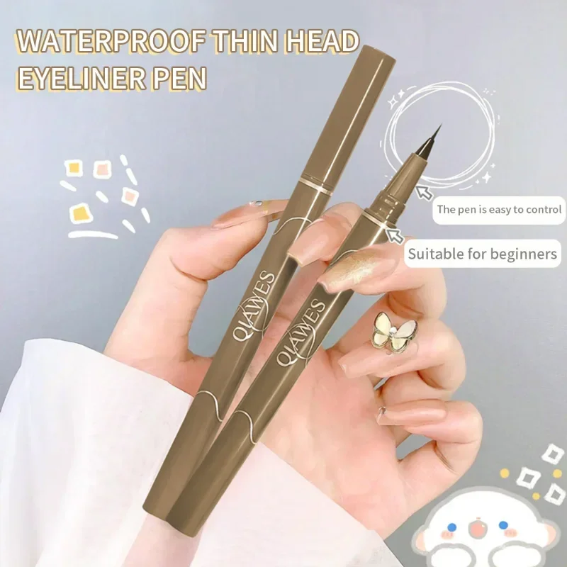 Penna per Eyeliner liquido opaco 4 colori testa Ultra-fine impermeabile Lasting baco da seta inferiore Eyeliner per ciglia trucco ad asciugatura