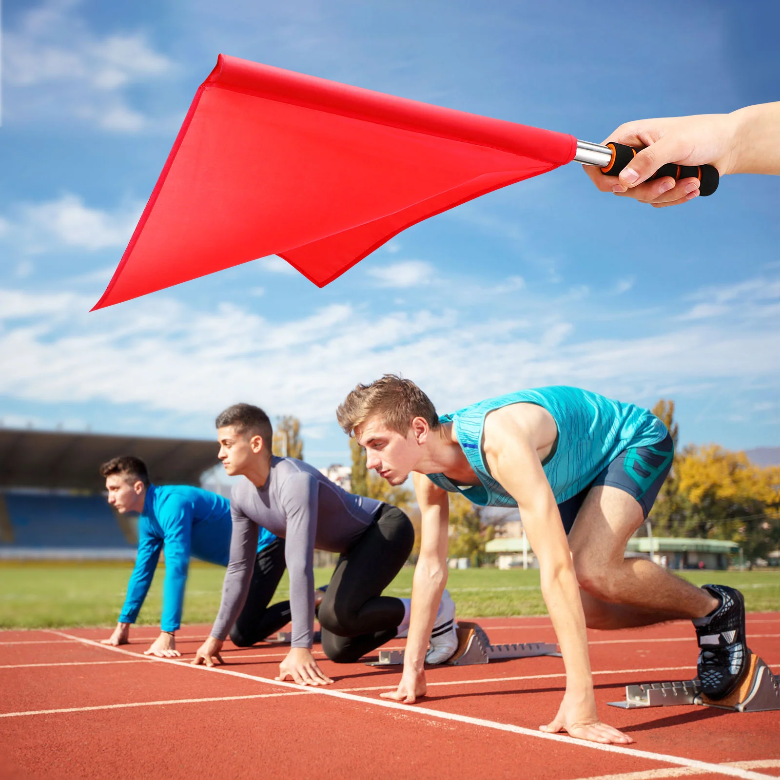 4 Pcs Volleyball Flags Line Judge Challenge Hand Signal Conducting Game Referee Racing Football for Competition Fan Cheering