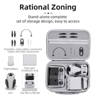 Portable Carrying Case Shockproof Hardshell Travel Case Waterproof PU Leather Shoulder Bag for DJI Mini 3 Pro/Mini 3 RC Case