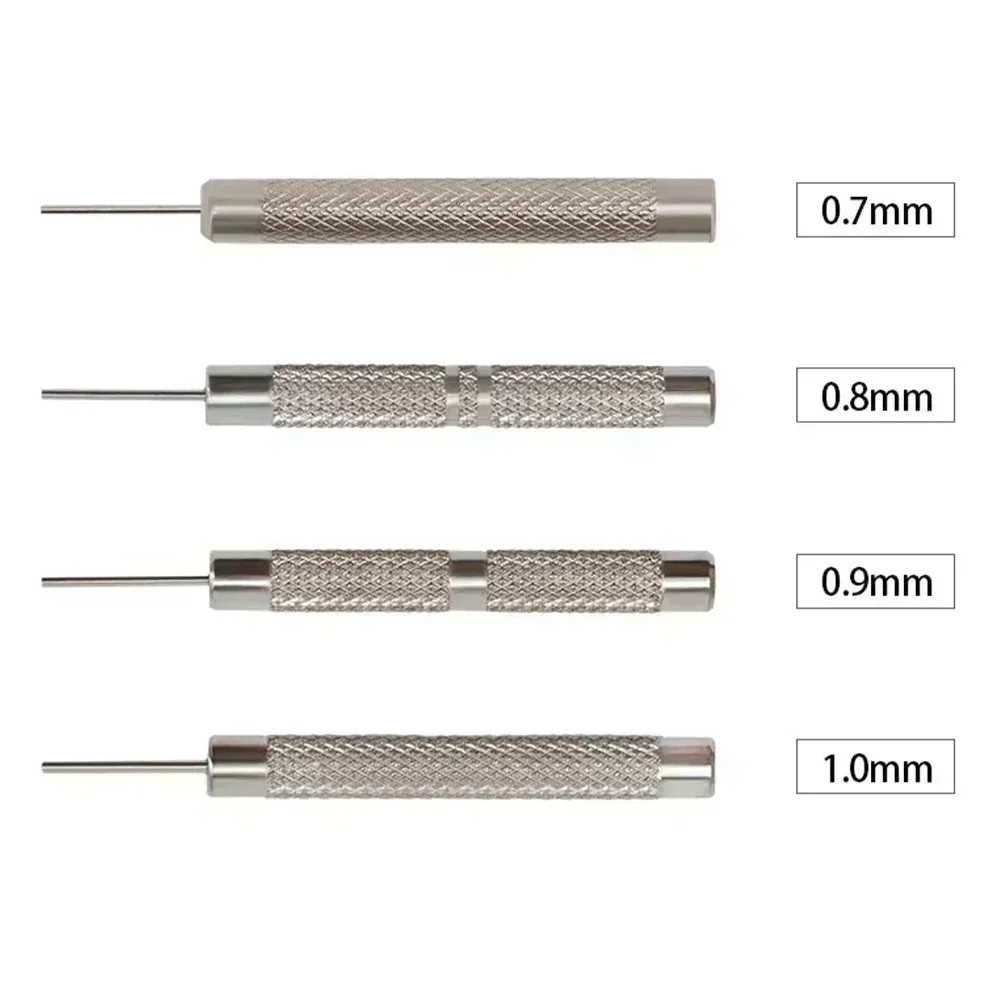 10 Pcs Iron Pin Punch 0.7-1.0mm Watch Strap Belt Bracelet Remover Adjust Gadget For Riveting Jewelry Repairing Hand Manual Tools