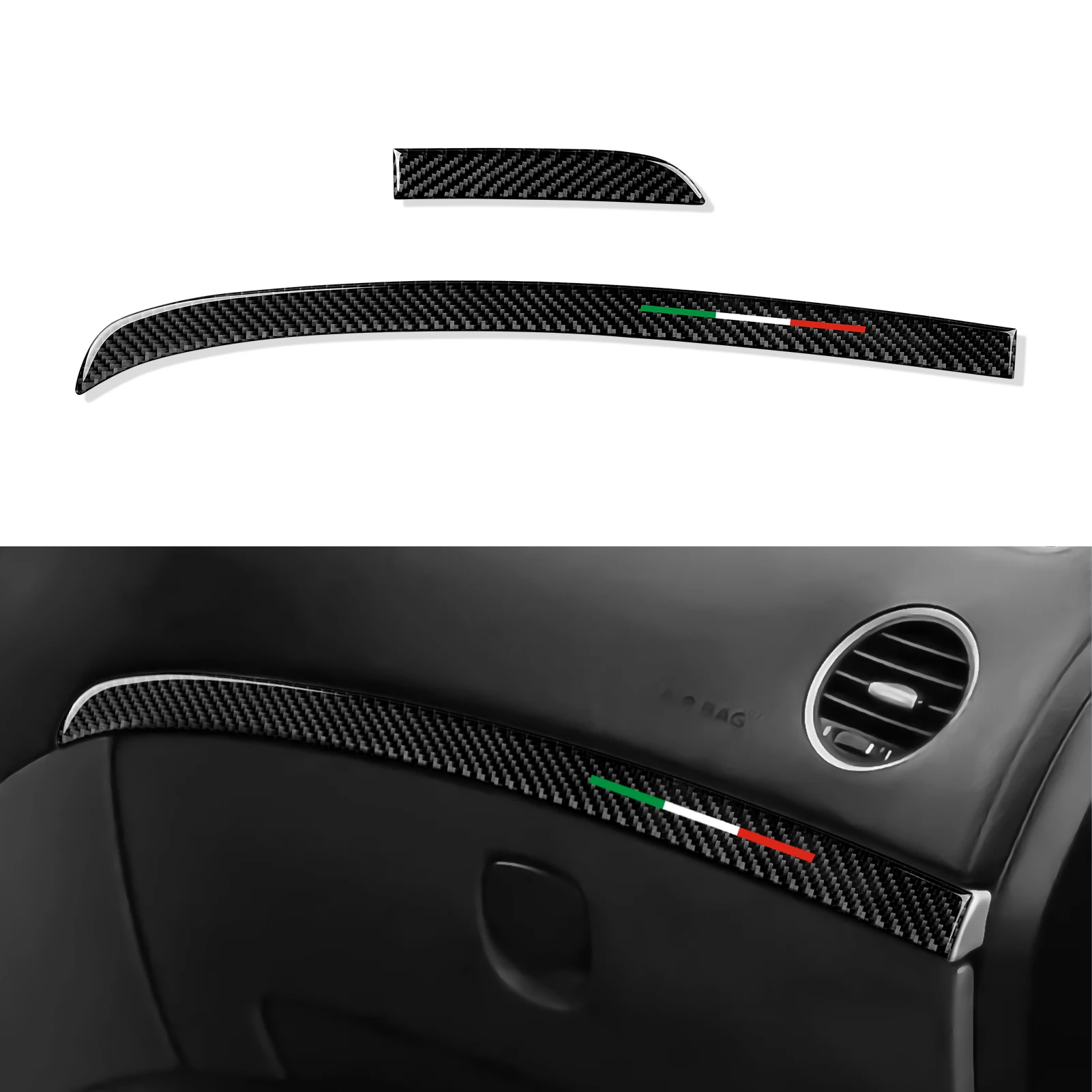 Para Alfa Romeo 159 Brera Spider (2004-2011) Accesorios de ajuste |   Tiras decorativas para salpicadero de coche, pegatinas interiores de fibra de carbono